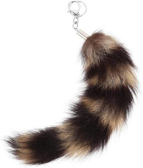 GALPADA Fluffy Faux Fox Fur Tail Keychain Tassel Bag Cosplay Toy