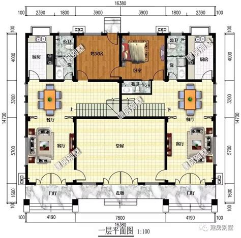 共堂屋设计的三层双拼别墅户型，满足您的需求。盖房知识图纸之家