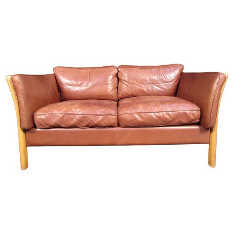 Beige Leather Chesterfield Loveseat at 1stDibs | beige leather loveseat