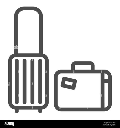 Travel Suitcases Line Icon Luggage Concept Traveling Suitcase Sign On