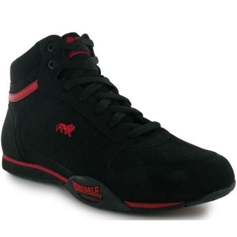 Baskets Montantes Lonsdale Noir Noir Et Rouge Cdiscount Chaussures