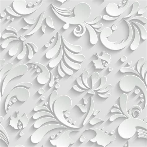 Abstract Floral 3d Seamless Pattern Stock Vector Illustration Of