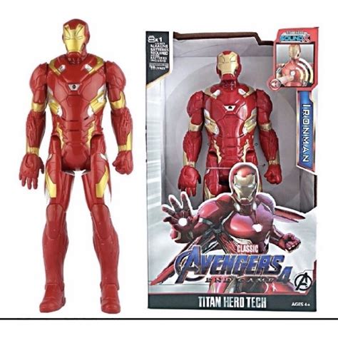 Boneco Homem De Ferro 30cm - Boneco Homem De Ferro Articulado Com Som e led 30cm Grande Novo ...