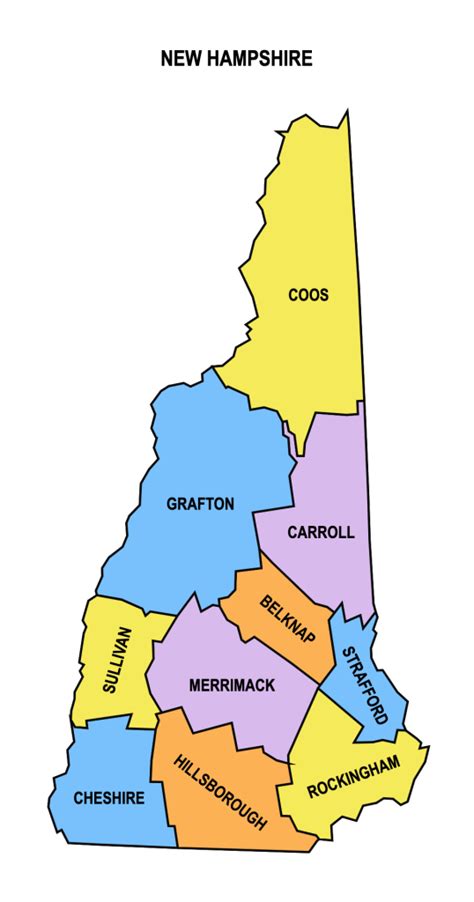 New Hampshire County Map Editable Printable State County Maps