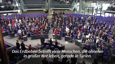 Schweigeminute im Bundestag für Erdbeben Opfer video Dailymotion