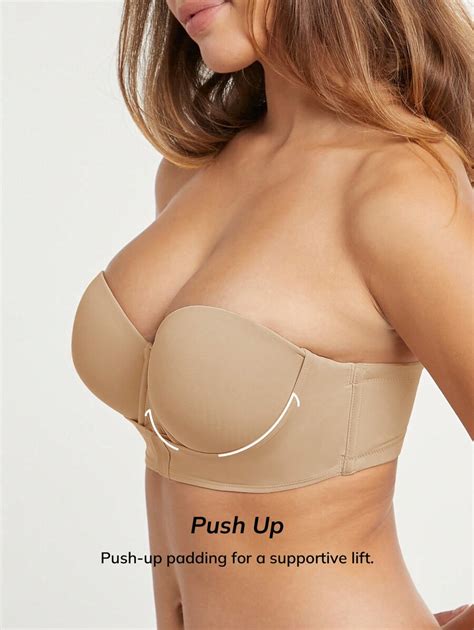 Luvlette Strapless Front Close Push Up Bra Shein Usa