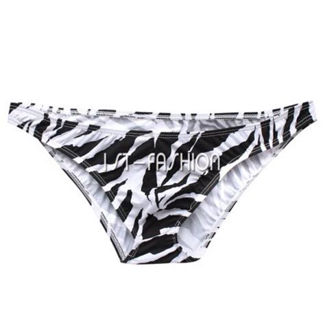 Slip Bikini Boxer Perizoma Sexy Da Uomo Stampa Zebra Stringa A G