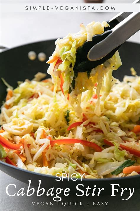 Cabbage Stir Fry Recipe With Red Bell Pepper Carrots And Green Onions