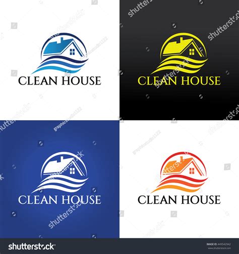 Clean House Logo Design Template Home Stock Vector (Royalty Free ...