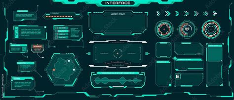 Futuristic Ui Elements Sci Fi Digital Frames Arrows Callout Titles