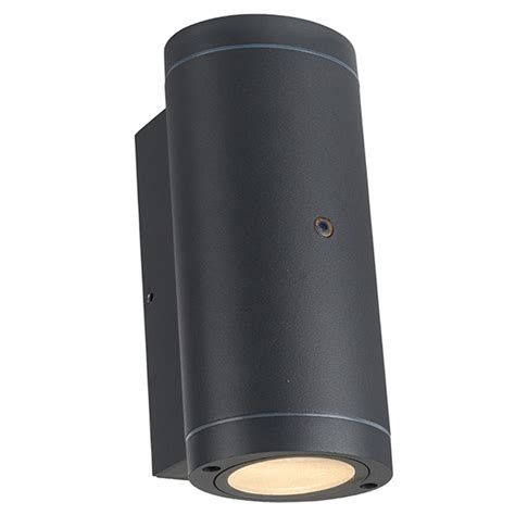 Led Buitenlamp Kendal Ovaal Antraciet Up En Downlighter Met Sensor Ip44