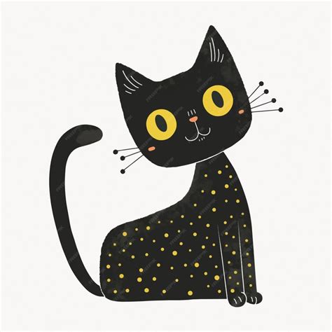 Premium Vector Cute Black Cat Illustration