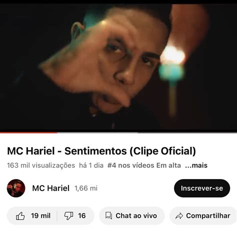 Portal Mc Hariel On Twitter Faixa Sentimentos Nos V Deos Em Alta