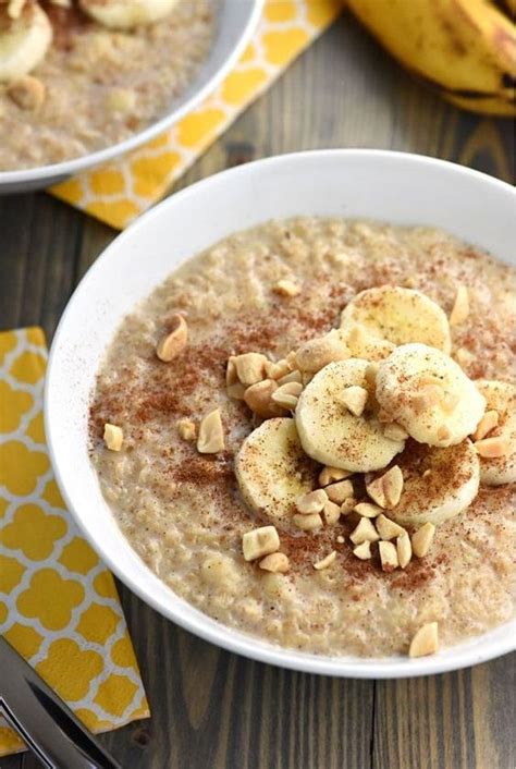 Porridge Banane Beurre De Cacahu Tes Oatmeal Id Es Aux Flocons D