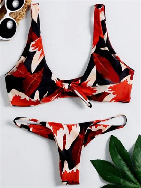 Sexy Floral Printing Bikini Swimsuit