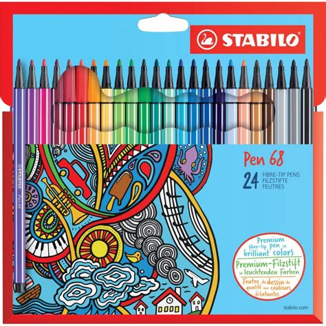 BOITE DE 24 FEUTRES PEN 68 STABILO