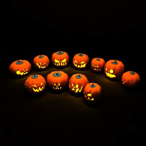 halloween pumpkins 3d model