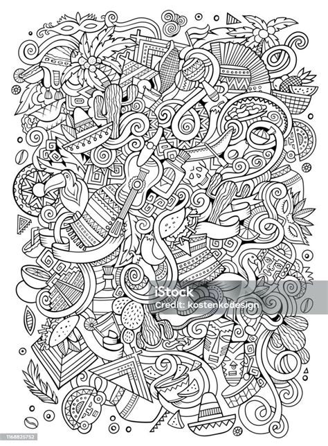 Tangan Digambar Doodle Sketsa Garis Seni Vektor Ilustrasi Komponen