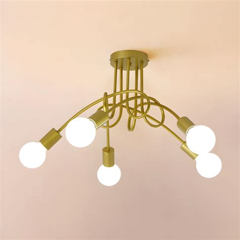 lustre plafonnier moderne 5 lumières e27 luminaire plafonnier