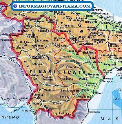 Mappa Della Basilicata Cartina Della Basilicata