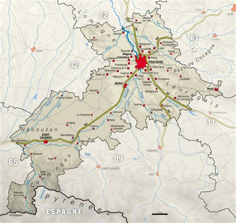 Carte De La Haute Garonne Haute Garonne Carte Des Villes Communes