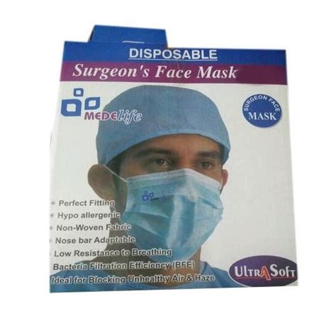 Blue PP Non Woven Non Woven Surgeon Face Mask Ear Loop At 100 In Meerut