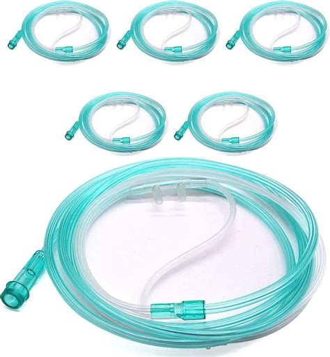 Set Of 5 Clear Canros7 7ft Soft Nasal Oxygen Cannulas Flexible Tips For Comfortable Adult Use