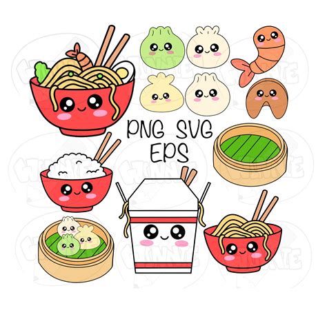 Kawaii Chinese Food Clipart Kawaii Food Clipart Fortune Cookie Etsy Sexiezpix Web Porn