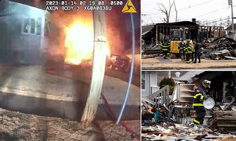 Shocking Moment New Jersey Home Explodes With Six Firefighters Inside