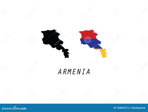 Armenia Outline Map Country Shape State Borders Stock Vector ...