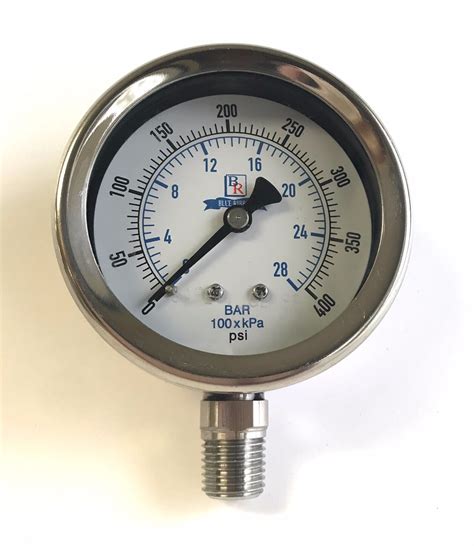 25 Dial Bottom Connected Gauge Ss Model Br300 Nwim Boiler Parts