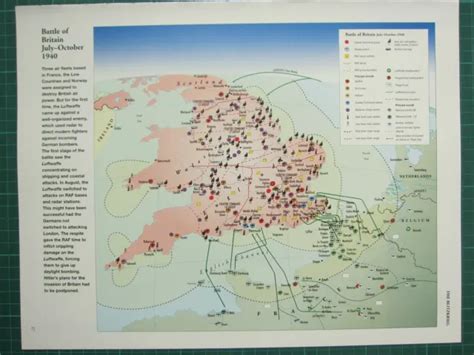 WW2 WWII MAP The Battle Of Britain July - October 1940 $29.90 - PicClick AU