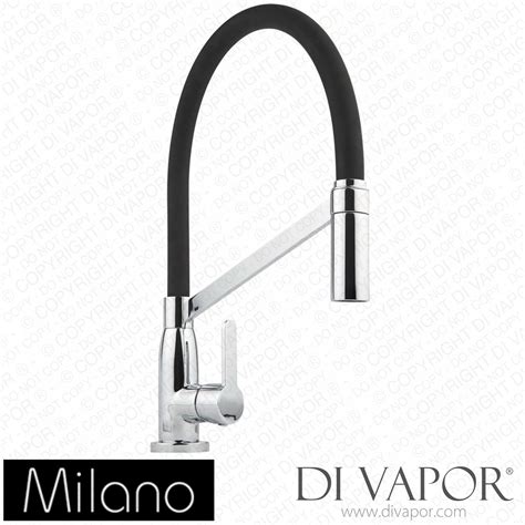 Milano Kt0049c Select Modern Monobloc Kitchen Mixer Tap Black And