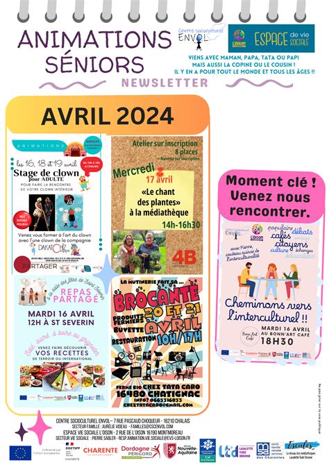 Activités avril pour les séniors pour tous et pour tous les goûts