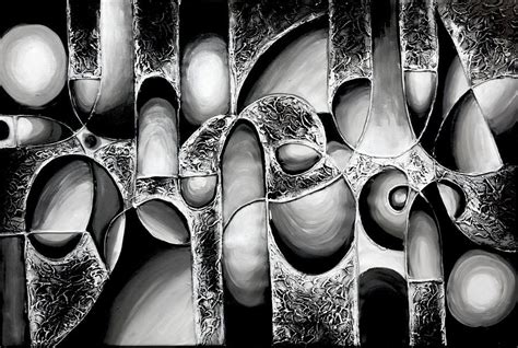 Best Art Choice Award Original Abstract Oil Painting Modern White Black