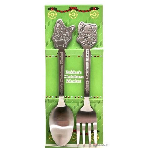 Pokemon Center 2023 Pikachu Pawmi Paldea S Christmas Market Fork Spoon Set