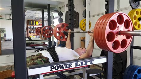 First Time Attempting 405 Lb Bench Press Testing The Spotter Rails Pr 365 Lbs Youtube