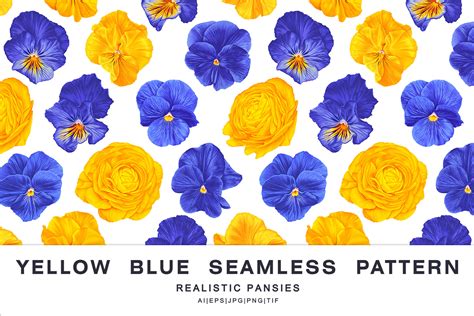 Yellow Blue Seamless Pattern Graphic by MPetrovskaya · Creative Fabrica