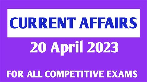 Current Affairs April Daily Current Affairs Youtube