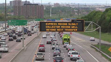 Toronto Ontario Canada April 2015 Rush Hour Traffic Jam On Highway