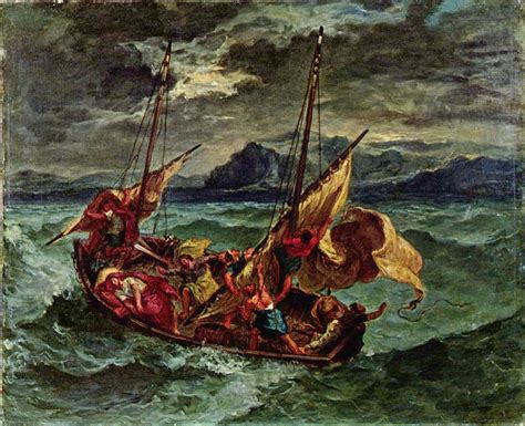 Gro Bild Eug Ne Ferdinand Victor Delacroix Christus Auf Dem See