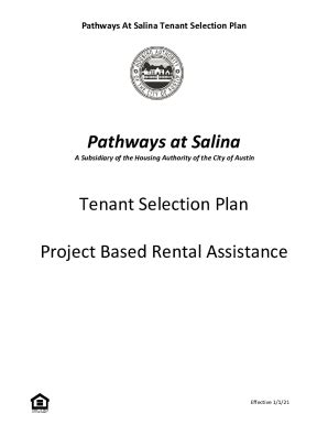 Fillable Online Pathways At Salina Tenant Selection Plan Project Based