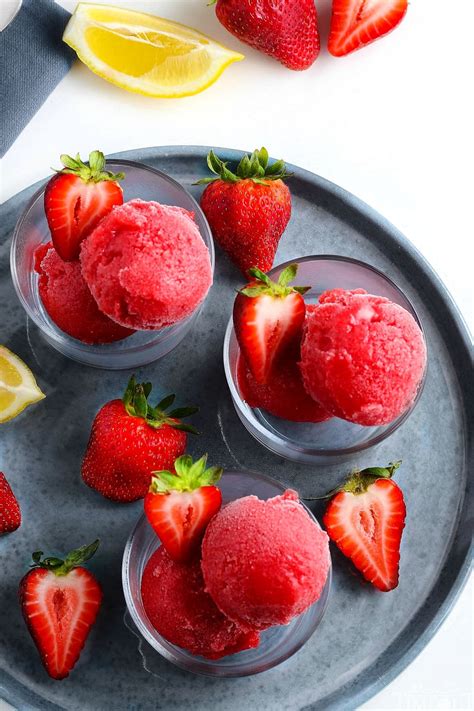 Strawberry Sorbet Just 4 Ingredients Mom On Timeout