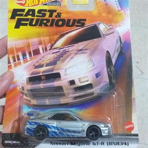 Jual TERBARU HOT WHEELS PREMIUM FAST FURIOUS NISSAN SKYLINE R34 SILVER Shopee Indonesia