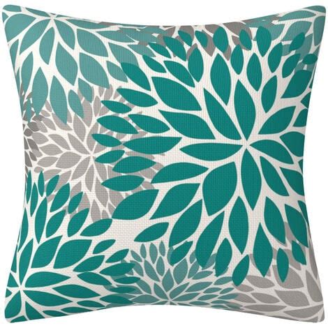 Lot De 4 Taies D Oreiller Turquoise Et Gris Housse De Coussin Modernes