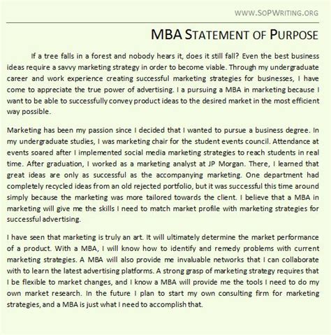 Statement of Purpose for MBA | SoP Writing