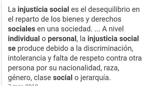 A Que Se Llama Injusticia Personal Y Social Brainly Lat