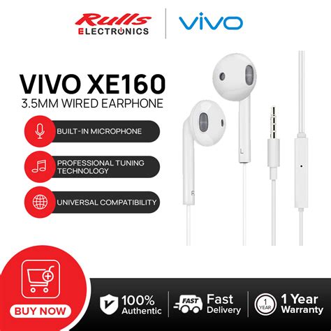 Vivo XE160 3 5mm Wired Earphone Built In Mic Universal