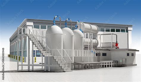 Industrial tanks. Modern production. Tank equipment for factory ...