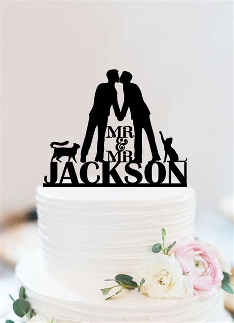 Gay Wedding Cake Topper Same Sex Custom Cake Topper Personalized Mr